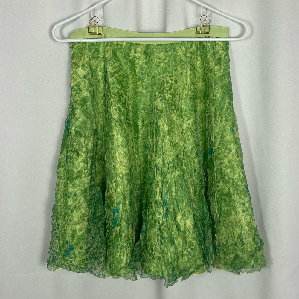 WD.NY Green Silk overlay Skirt 6